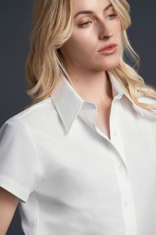 LUXORA  WHITE SHORT-SLEEVE SHIRT